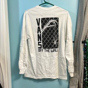 Vans White Long Sleeve with Logo Print